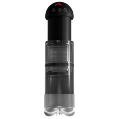   PDX Elite Extender Pro - masturbator cu funcție de supt și vibrații, alimentat cu baterii (negru)