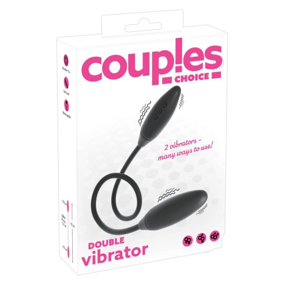 Couples Choice - vibrator dublu, cu acumulator (negru)