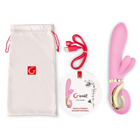 G-Vibe GRabbit - vibrator punctul G cu 3 motoare, reîncărcabil, roz