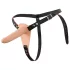 You2Toys - vibrator strap-on cu baterie reîncărcabilă - piele natur