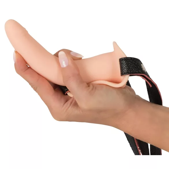You2Toys - vibrator strap-on cu baterie reîncărcabilă - piele natur