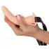You2Toys - vibrator strap-on cu baterie reîncărcabilă - piele natur