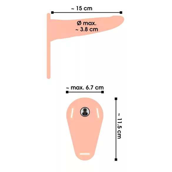 You2Toys - vibrator strap-on cu baterie reîncărcabilă - piele natur