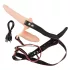 You2Toys - Strap-On dublu cu vibrații - silicon natur