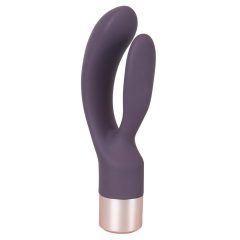   You2Toys Elegant Double - vibrator recarcabil, cu braț de stimulare clitoridiană (mov închis)