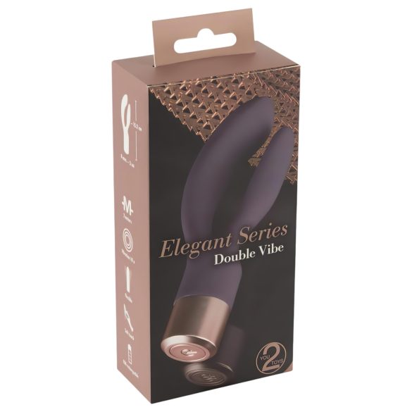 You2Toys Elegant Double - vibrator cu braț pentru clitoris, reîncărcabil, mov