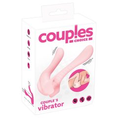   Couples Choice - vibrator pentru cupluri, cu două motoare și baterie (roz pal)