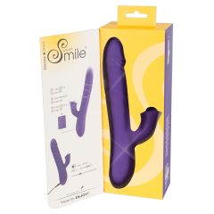   Smile Pearl - vibrator cu perle rotative, braț pentru clitoris, funcție de împingere și baterie încorporată (mov)