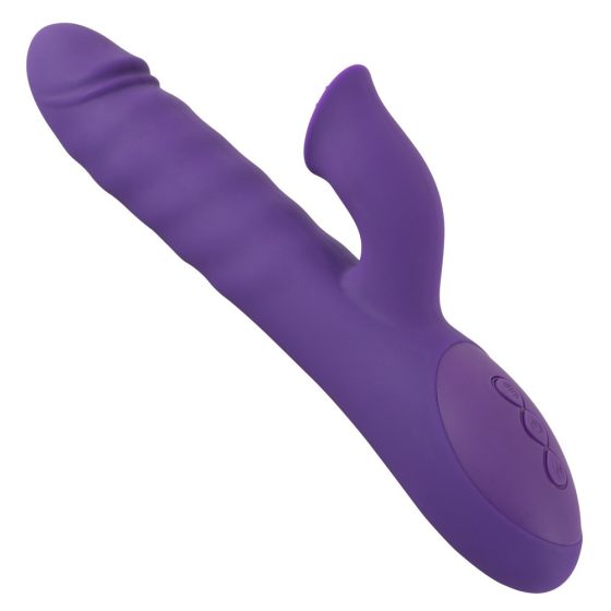 Smile Pearl - vibrator cu perle rotative, braț pentru clitoris, funcție de împingere și baterie încorporată (mov)
