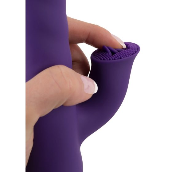 Smile Pearl - vibrator cu perle rotative, braț pentru clitoris, funcție de împingere și baterie încorporată (mov)