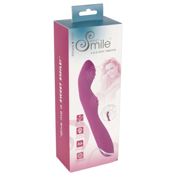 SMILE - vibrator flexibil pentru punctele A și G (roz)