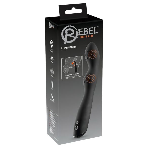 Rebel - Vibrator pentru prostată cu 2 motoare - negru
