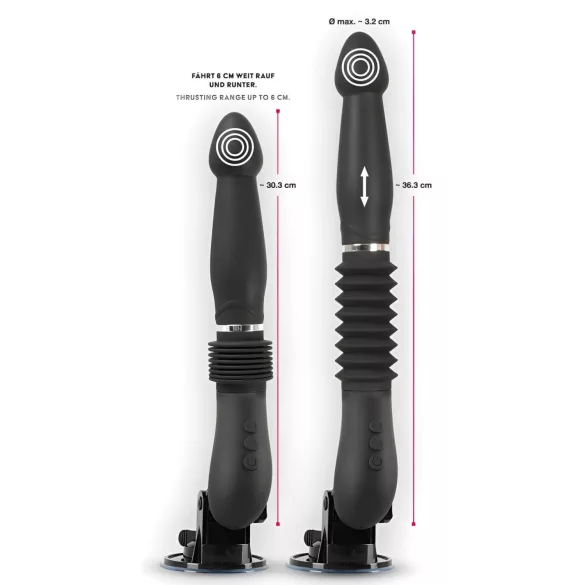 You2Toys - mașină de sex cu telecomandă - vibrator cu împingere, negru