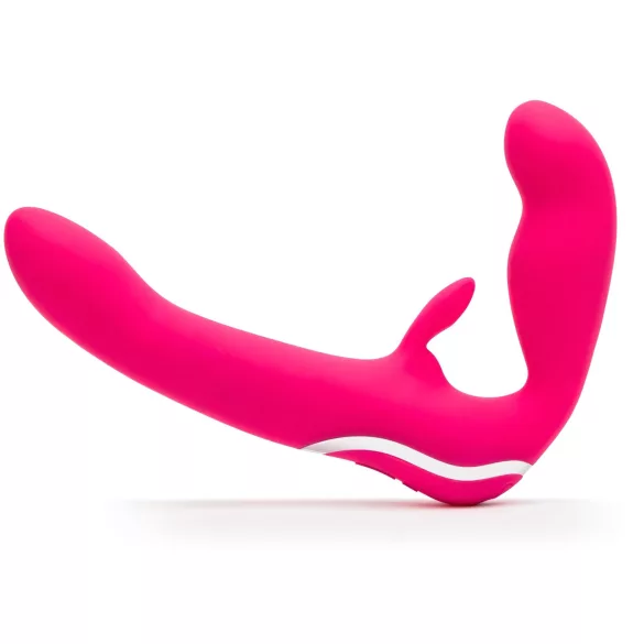 Happyrabbit - Vibrator strapless pentru cupluri - silicon roz