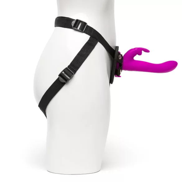 Happyrabbit - strap-on cu vibrator iepuraș - lila