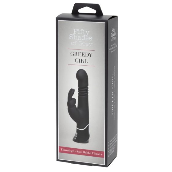 Cincizeci de umbre ale lui Grey Greedy Girl - vibrator cu funcție de împingere (negru)