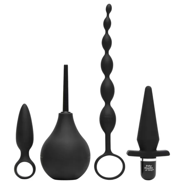 Fifty Shades of Grey - set 4 în 1 pentru anal - negru
