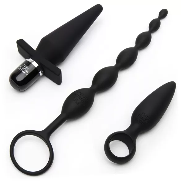 Fifty Shades of Grey - set 4 în 1 pentru anal - negru