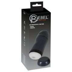   Rebel - Masturbator masculin 2 în 1 cu vibrații și sucțiune - negru