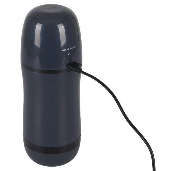 Rebel - Masturbator masculin 2 în 1 cu vibrații și sucțiune - negru