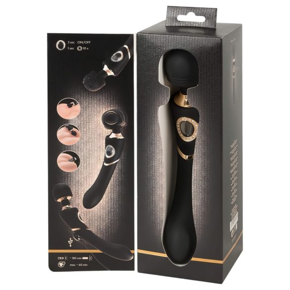 Cleopatra Wand - vibrator masaj reîncărcabil impermeabil negru