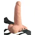Pipedream - Fetish Strap-On 6 - dildo cu curea, vibrator gol pe dinăuntru (culoare naturală)