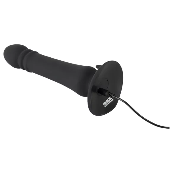 Black Velvets - vibrator anal cu funcție de împingere, reîncărcabil, negru