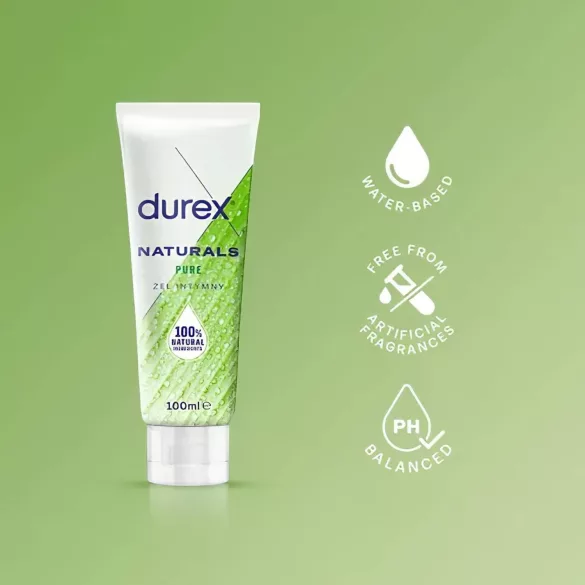 Durex - Gel intim natural - Lubrifiant pe bază de apă - 100ml
