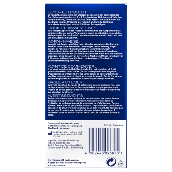 Durex Intense Orgasmic - gel stimulant clitoridian (10 ml)