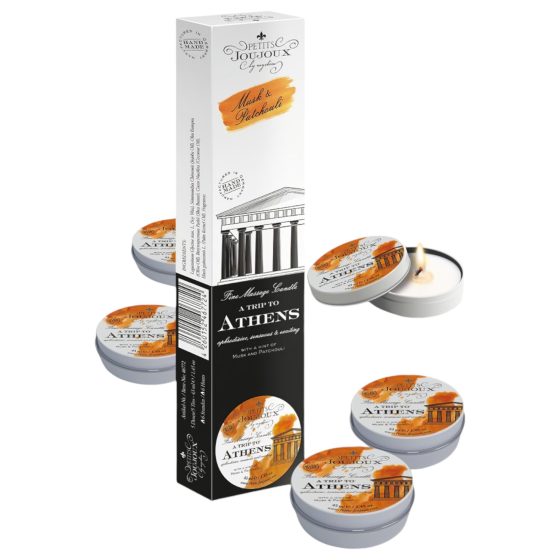 Petits Joujoux Athens - set de lumânări de masaj - mosc patchouli (5 x 43ml)