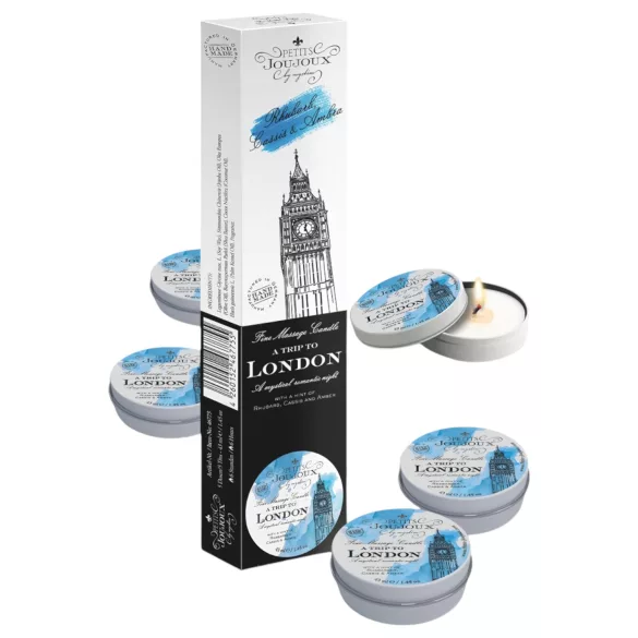 Petits Joujoux - lumânare de masaj - rebarbară-ambar - set 5x43ml