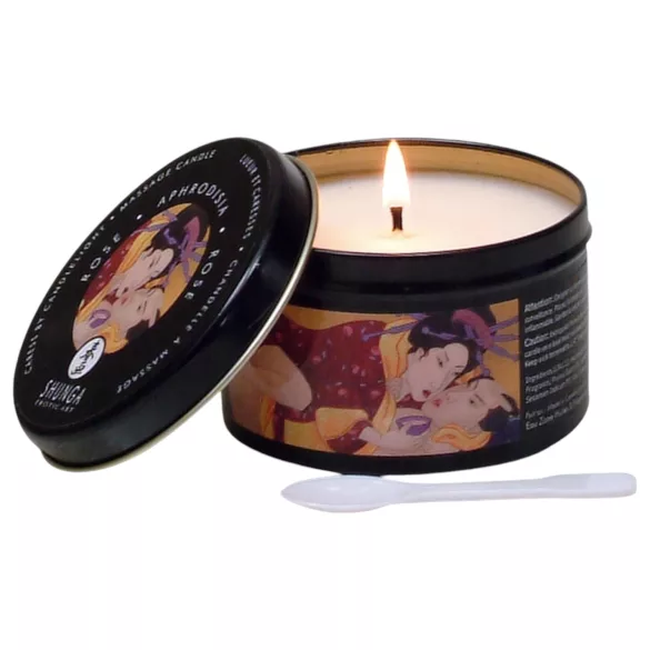 Shunga - lumânare de masaj afrodisiacă - aromă de trandafir - 170ml