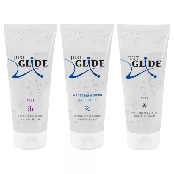 Just Glide - set lubrifiant pe bază de apă - 3x200ml