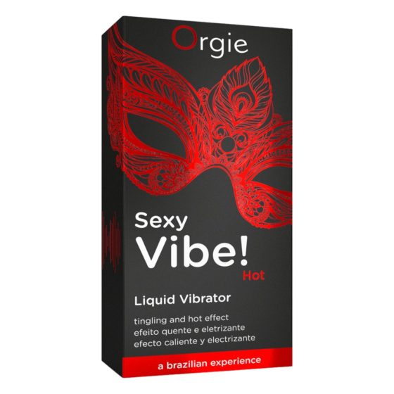 Orgie Sexy Vibe HOT - vibrator lichid cu încălzire, cu aroma de căpșuni (15ml)