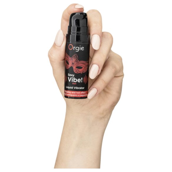 Orgie Sexy Vibe HOT - căpșuni, vibrator lichid încălzitor (15ml)