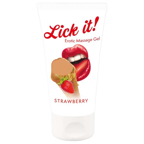 Lick it! - lubrifiant comestibil 2în1 - aromă de căpșuni - 50ml