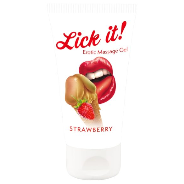 Lick it! - lubrifiant comestibil 2în1 - aromă de căpșuni - 50ml