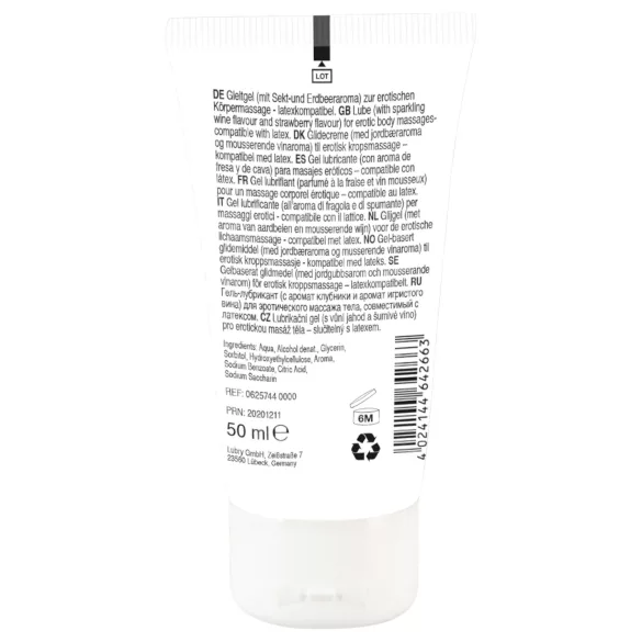 Lick it! - lubrifiant comestibil 2în1 - căpșuni și șampanie - 50ml