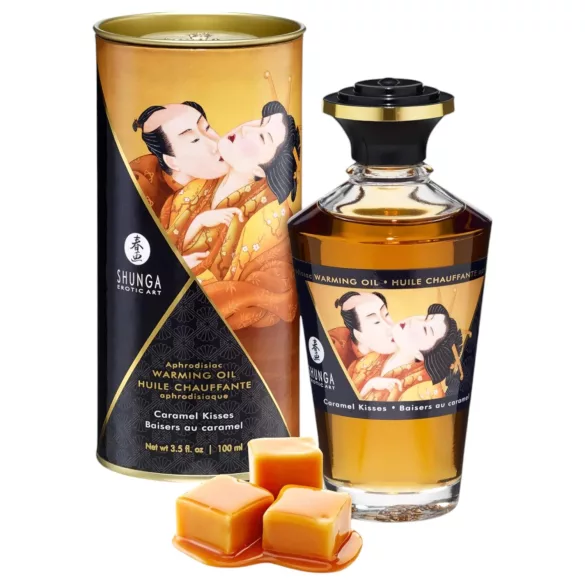 Shunga - ulei de masaj încălzitor - aromă caramel - 100ml