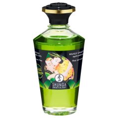 Shunga - ulei de masaj încălzitor - ceai verde - 100ml