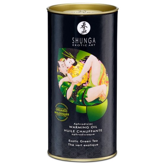 Shunga - ulei de masaj incalzitor - ceai verde (100ml)