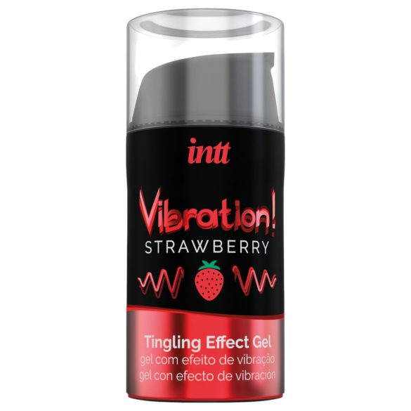 Intt Vibration! - vibrator lichid - efect de vibrație - căpșuni (15ml)