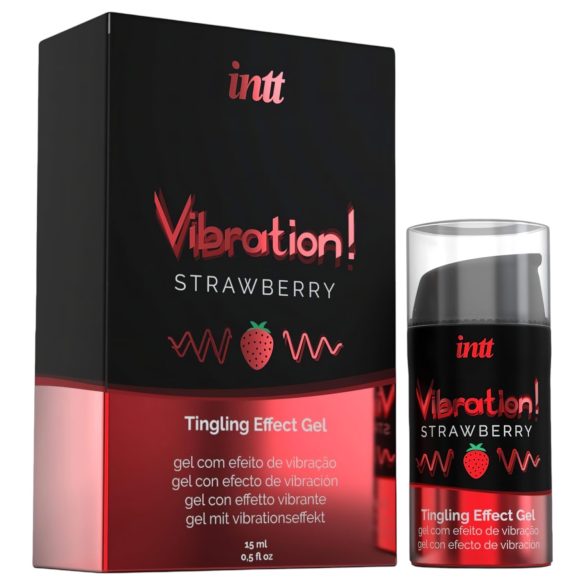 Intt Vibration! - vibrator lichid - efect de vibrație - căpșuni (15ml)