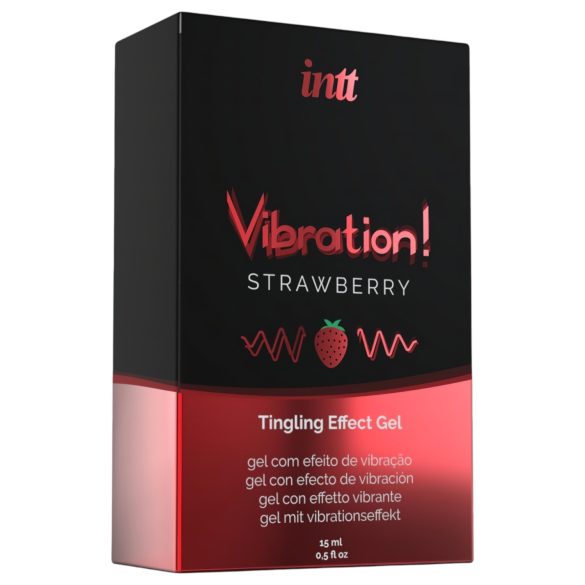 Intt Vibration! - vibrator lichid - efect de vibrație - căpșuni (15ml)