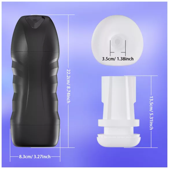 AlvUp - masturbator cu aspirație și vibrații (negru)