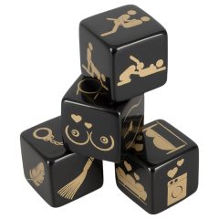 Set de zaruri pentru sex - negru (4 bucăți)