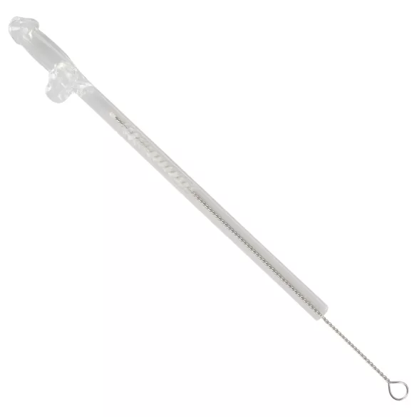 Straw Willy - paie cu penis - sticlă transparentă - set 4 bucăți