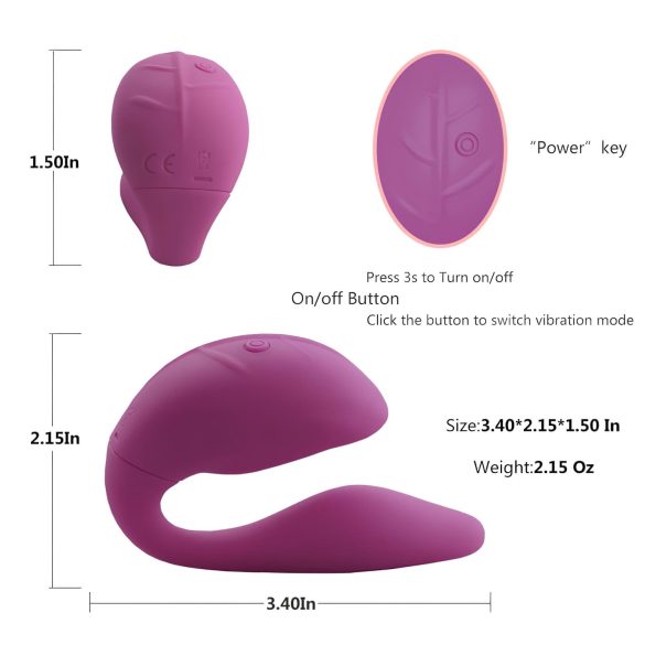 Cotoxo Cupid 2 - vibrator pentru cuplu cu telecomandă - mov