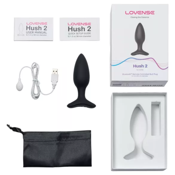 Lovense Hush 2 S - vibrator anal controlat prin aplicație (38 mm, negru)