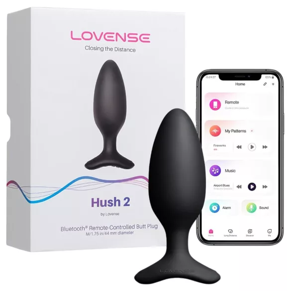 Lovense Hush 2 M - Vibrator anal controlat prin aplicație (45 mm, negru)